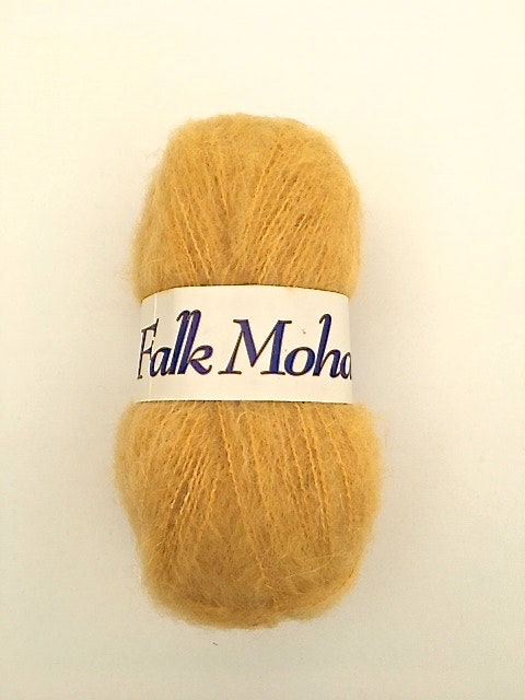 Falk mohair från Falk garn 50 gr. Färg: Gul.