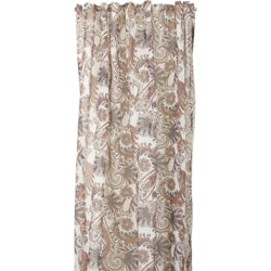Zara ett gardinset off-white, brunt och grått med multiband i 5% linne och 95% polyester, mått 2 x 140 x 240 cm.
