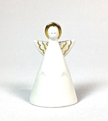 Angelina miniängel 3 från Cult design. Färg: Vit med gulddekor.