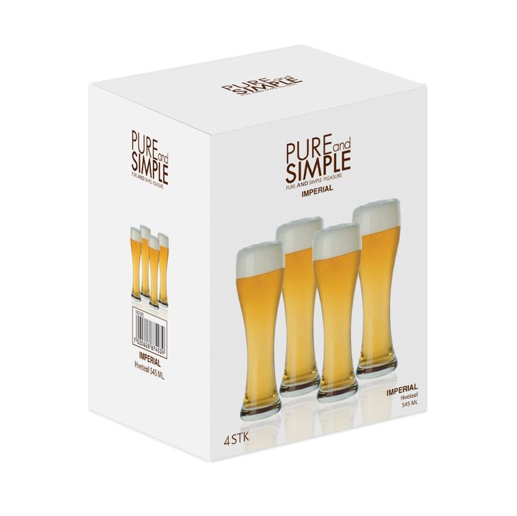 Pure and simple ett 4 pack med ölglas från Modern house, 545 ml.