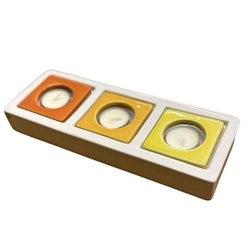 Change ljusmanschetter i trepack från Cult design. Färg: Gula och orange toner.