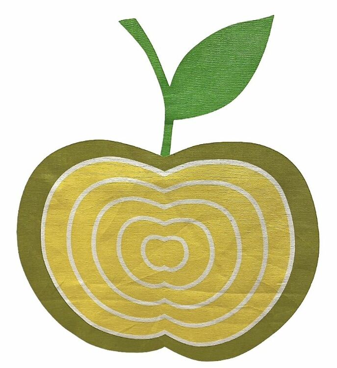 REA! Äpplet panelgardiner i 2 pack. Färg: Vit med ett tryck i gult och grönt.