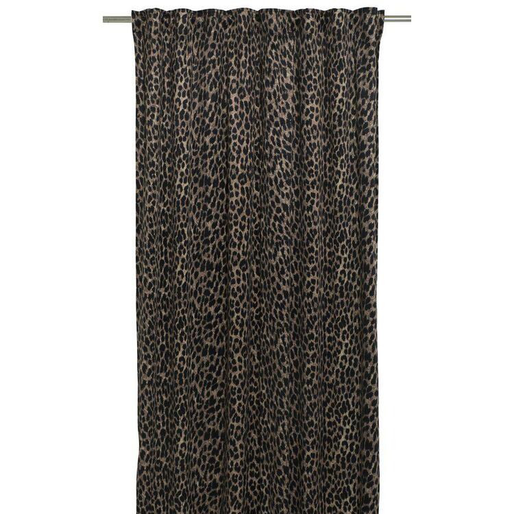 Leo ett gardinset i sammet med multiband med ett häftigt leopardmönster. Färg: Leopardmönster.