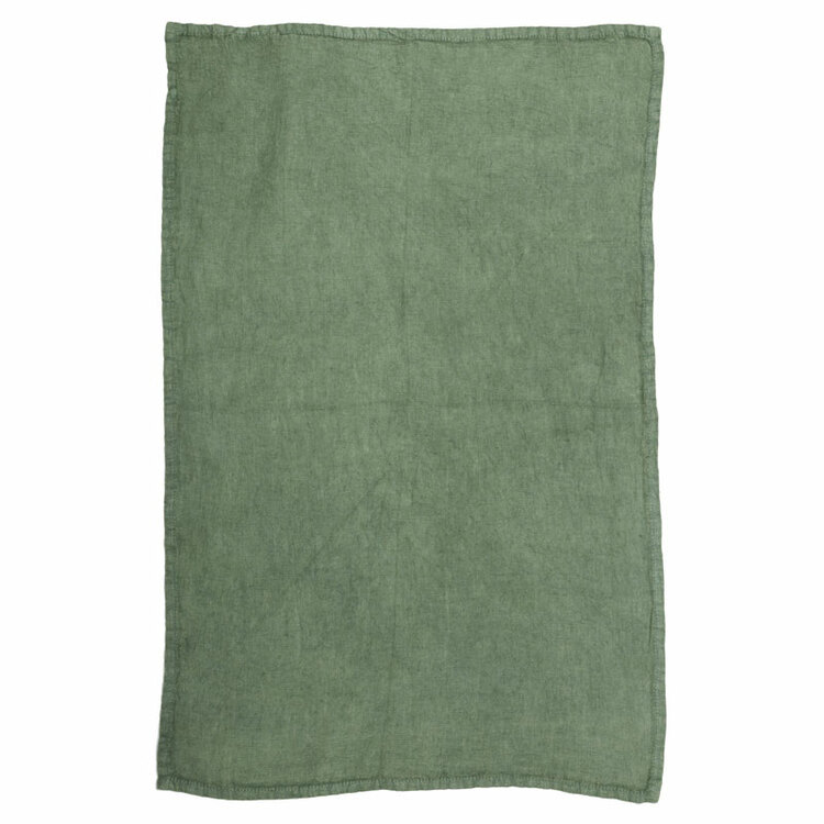 Lovly en grön kökshandduk i 100% tvättat mjukt linne från Svanefors, mått 50 x 70 cm.