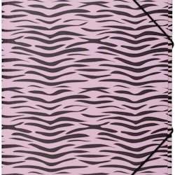 Zebra en gummibandsmapp, A4.