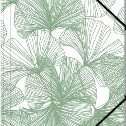 Botanica en gummibandsmapp, A4. Färg: Vit och grön.