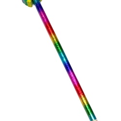 Fjäril en regnbågsfärgad blyertspenna med suddtopp.