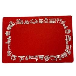 Idre en tablett från Noble house med filtkänsla. Färg: Röd och vit.