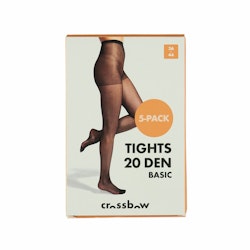 Strumpbyxa i 5-pack med förstärkt tå och gördel från Crossbow, 20 den. Färg: Svart.