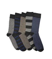 Randiga herrstrumpor i 5-pack från Luxury socks. Färg: 5 olika färger och ränder.