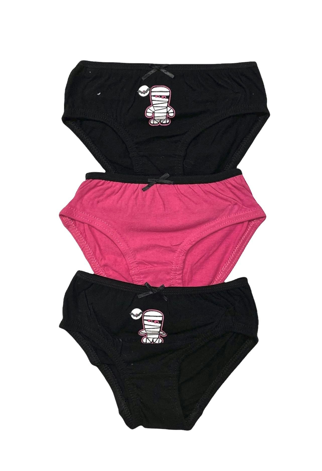 Flicktrosa i 3-pack från Crossbow. Färg: 2 par svarta, 1 par rosa.