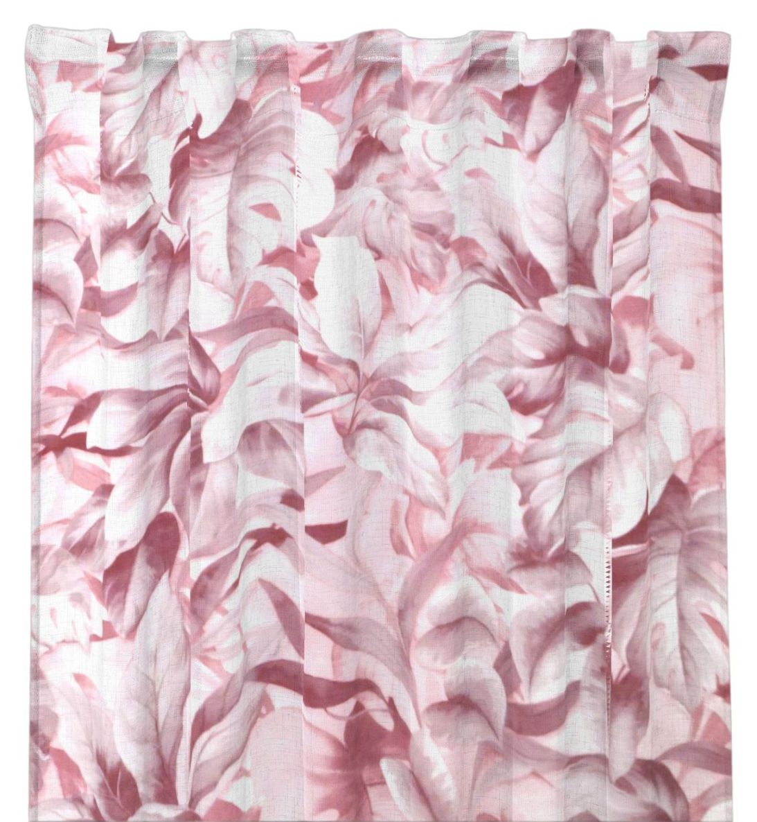 Brazil ett tunt gardinset i rosa och vitt med multiband från Redlunds textil, mått 2 x 140 x 240 cm.