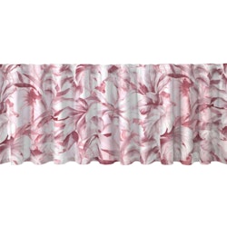 Brazil en färdigsydd gardinkappa med Multiband från Redlunds textil. Färg: Vit med ett rosa mönster.