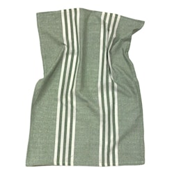 Kökshandduk från Classic textile i återvunna textilier. Färg: Grön och vit.