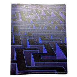 Ringpärm Labyrint från Pepper pot, A4. Färg: Svart och blå.