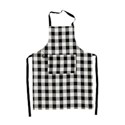 Waffle ett svart och vitrutigt förkläde i 100% bomull från Noble house, mått 65 x90 cm.