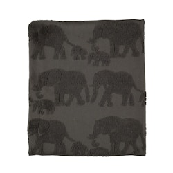 Elephant en mörkgrå frottéhandduk 100% bomull från Noble house, mått 50 x 70 cm.