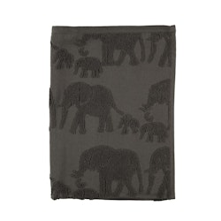 Elephant ett mörkgrått frottébadlakan 100% bomull från Noble house, mått 70 x 130 cm.