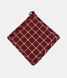 Grytlapp från Classic textiles i återvunnet material. Färg: Röd och vitrutig.