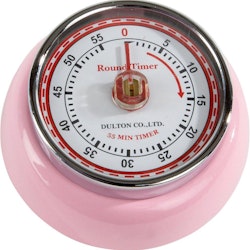 Timer/äggklocka från DULTON CO.,LTD med magnet som gör att man kan sätta den kylskåpet eller fläkten i blank rosa.