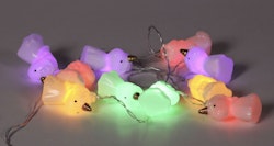 Unicorn en kitschig LED-ljusslinga från PR HOME som är vita när lampan är släckt och multifärgade när den är tänd.