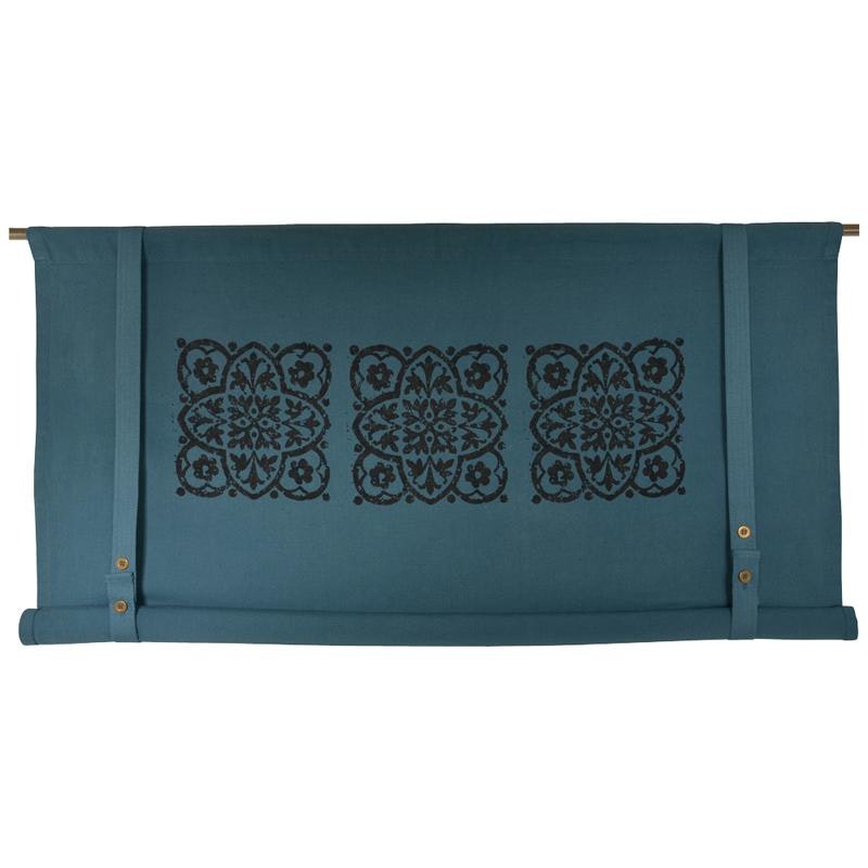 REA! Marrakesh en knythissgardin bredd 140 cm. Färg: Blå. - material