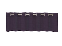 Linoso en auberginefärgad öljettkappa från Redlunds textil, mått 245 x 45 cm.