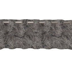 Boss ett gardinkappa i en grå paisleysmönstrad sammet med öljetter från Redlunds textil.