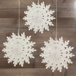 Honeycomb i vitt i 3 pack av silkespapper perfekt att dekorera med vid kalas och jul och andra festliga tillfällen, mått diameter 28 cm.