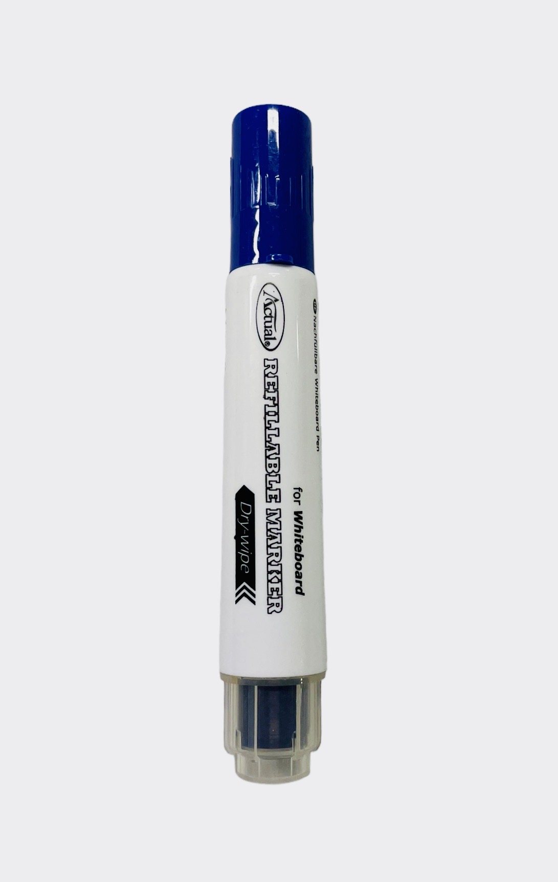 Whiteboardpenna blå som kan återfyllas med ny färgpatron, spetsen är 1-3 mm Från Actual.