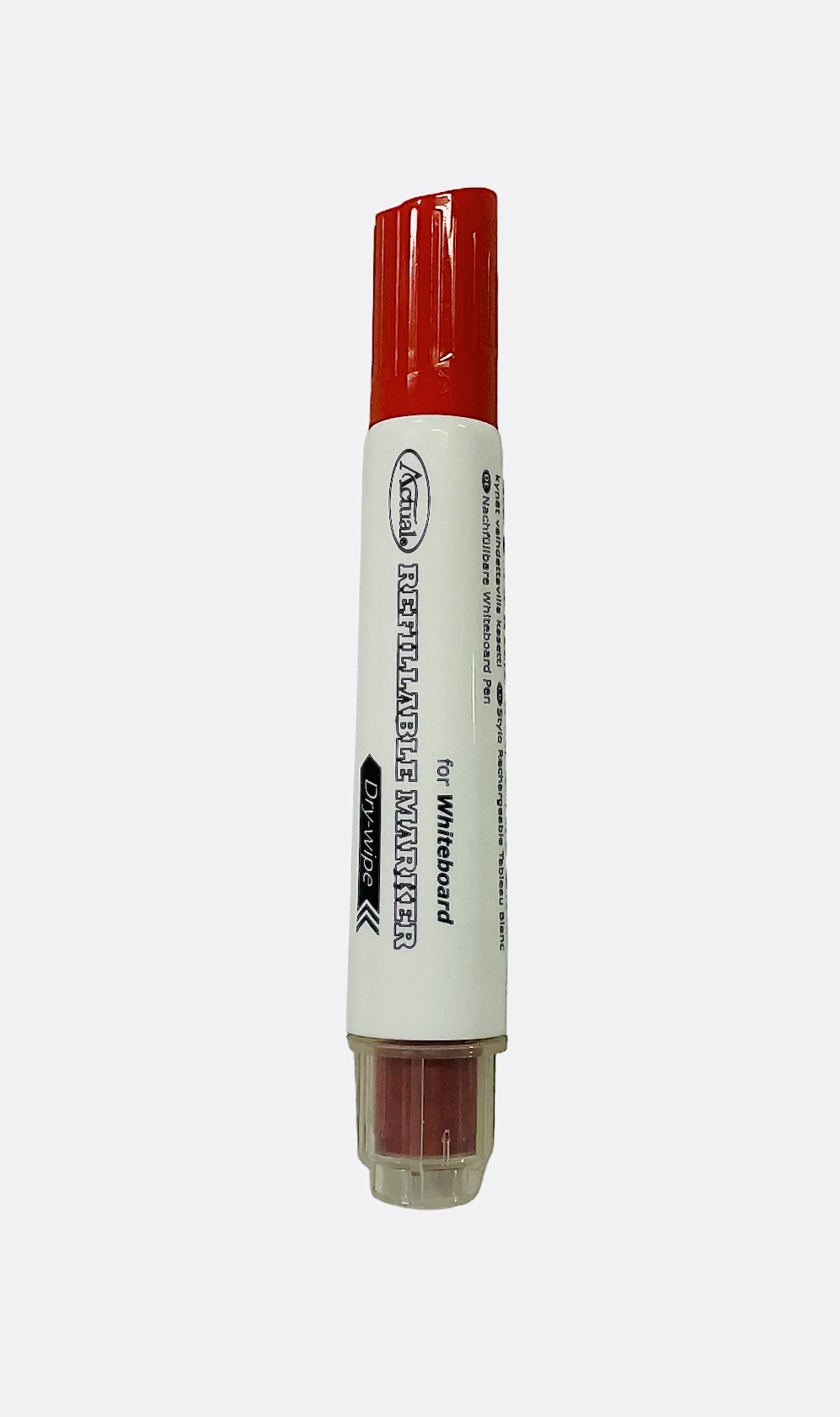 Whiteboardpenna röd som kan återfyllas med ny färgpatron, spetsen är 1-3 mm från Actual.