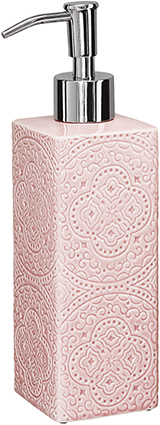 Kub Orient rosé en tvål/diskmedelspump från Cult design, höjd 21 cm.