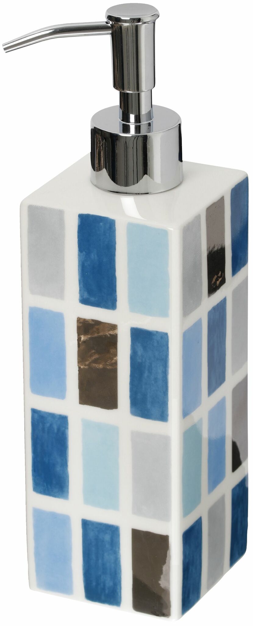Kub classic pump en art decoinspirerad tvål/diskmedelspump i vitt blått och silver från Cult design.