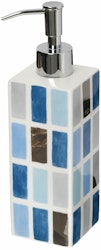 Kub classic pump en art decoinspirerad tvål/diskmedelspump i vitt blått och silver från Cult design.
