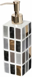 Kub classic pump en art decoinspirerad tvål/diskmedelspump i vitt, svart och guld från Cult design.