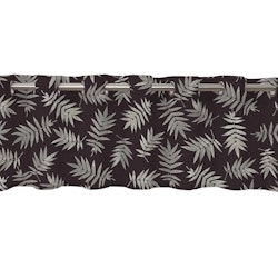Ray en färdigsydd gardinkappa i bomull med öljetter i svart med gråa blad, från Redlunds textil i mått 1 x 250 x 50 cm