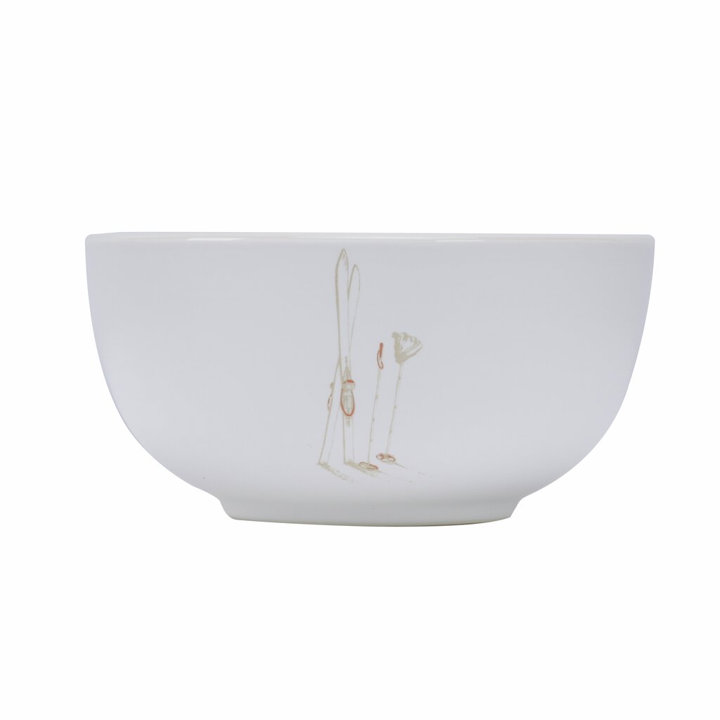 Ski en skål i vitt porslin med ett härligt skidmönster från Stiernholm/Modern house