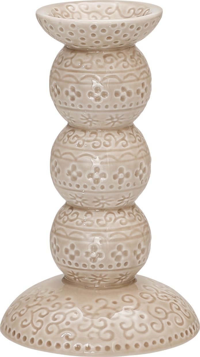 Orient Antik nougat en ljusstake från Cult design höjd 14 cm i stengods