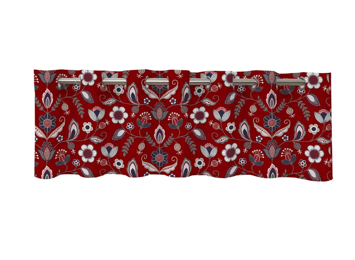 Dalsland en röd färdigsydd gardinkappa med öljetter från Redlunds textil i mått 250 x 50 cm