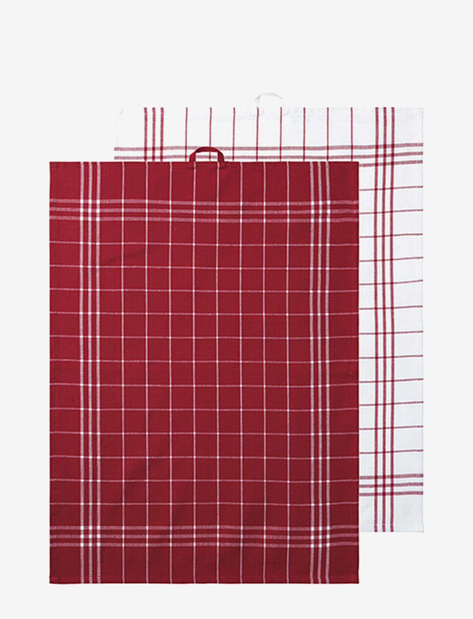 Hanna classic ett 2 pack rödvitrutiga kökshanddukar i bomull från Noble house, mått 2 x 50 x 70 cm.