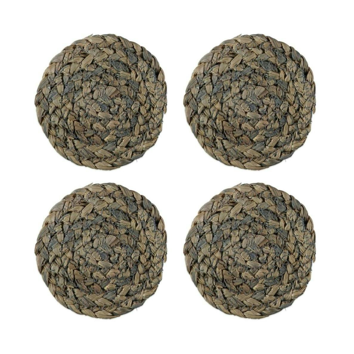 Maize ett set med 4 st naturfärgade glasunderlägg/coasters av majsblast från Nobel house mått 10 cm
