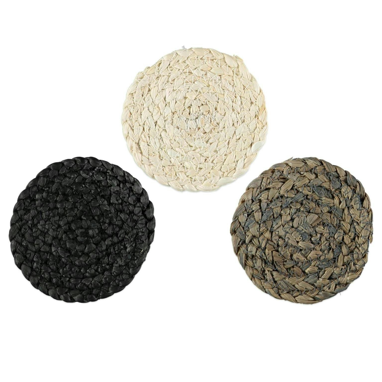 Maize ett set med 4 st naturfärgade glasunderlägg/coasters av majsblast från Nobel house mått 10 cm