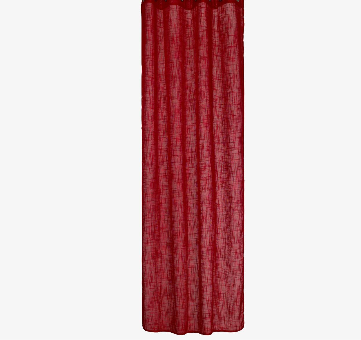 Melissa ett rött enfärgat gardinset med multiband från Noble house