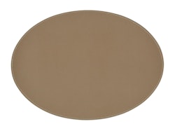 Noble house Leather en ljusbrun oval bordtablett i konstläder i mått 45 x 32 cm
