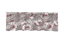 Nicole en grå färdigsydd öljettkappa med ett blommönster från Redlunds textil i mått 1 x 250 x 50 cm