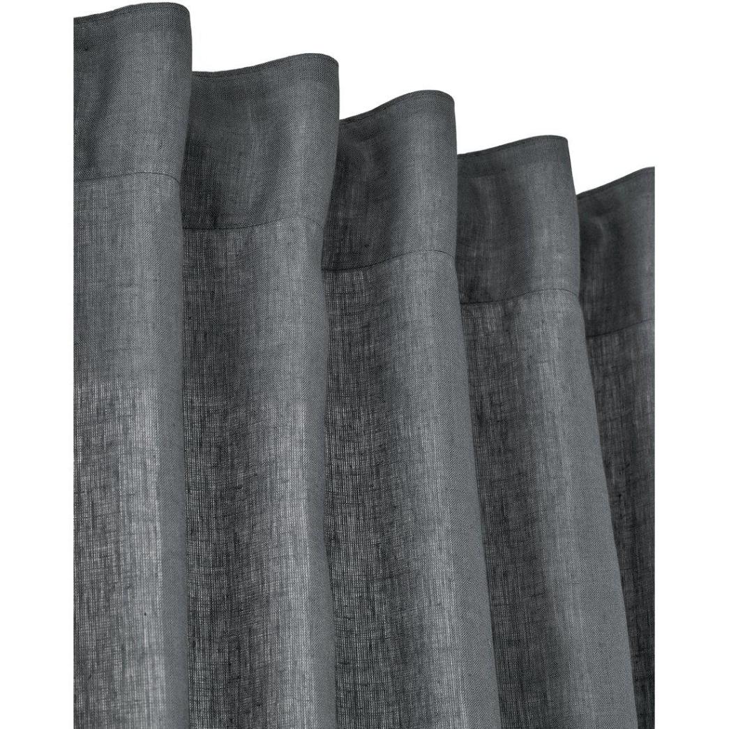 Svanefors Ingrid en färdigsydd mörkgrå gardinkappa i halvlinne mått 1 x 50 x 250 cm
