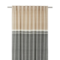 Svanefors Carin ett grått och beige gardinset med multiband mått 2 x 140 x 260 cm