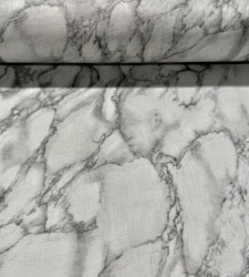 Marmor ett tunt vitt linnetyg med ett marmormönster i bredd 140 cm