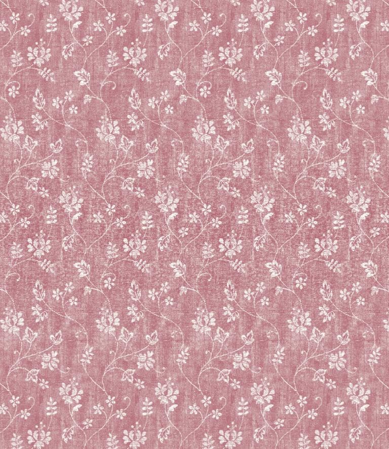 Hilda en rosa vaxduk på metervara med vita blommslinor i bredd 140 cm