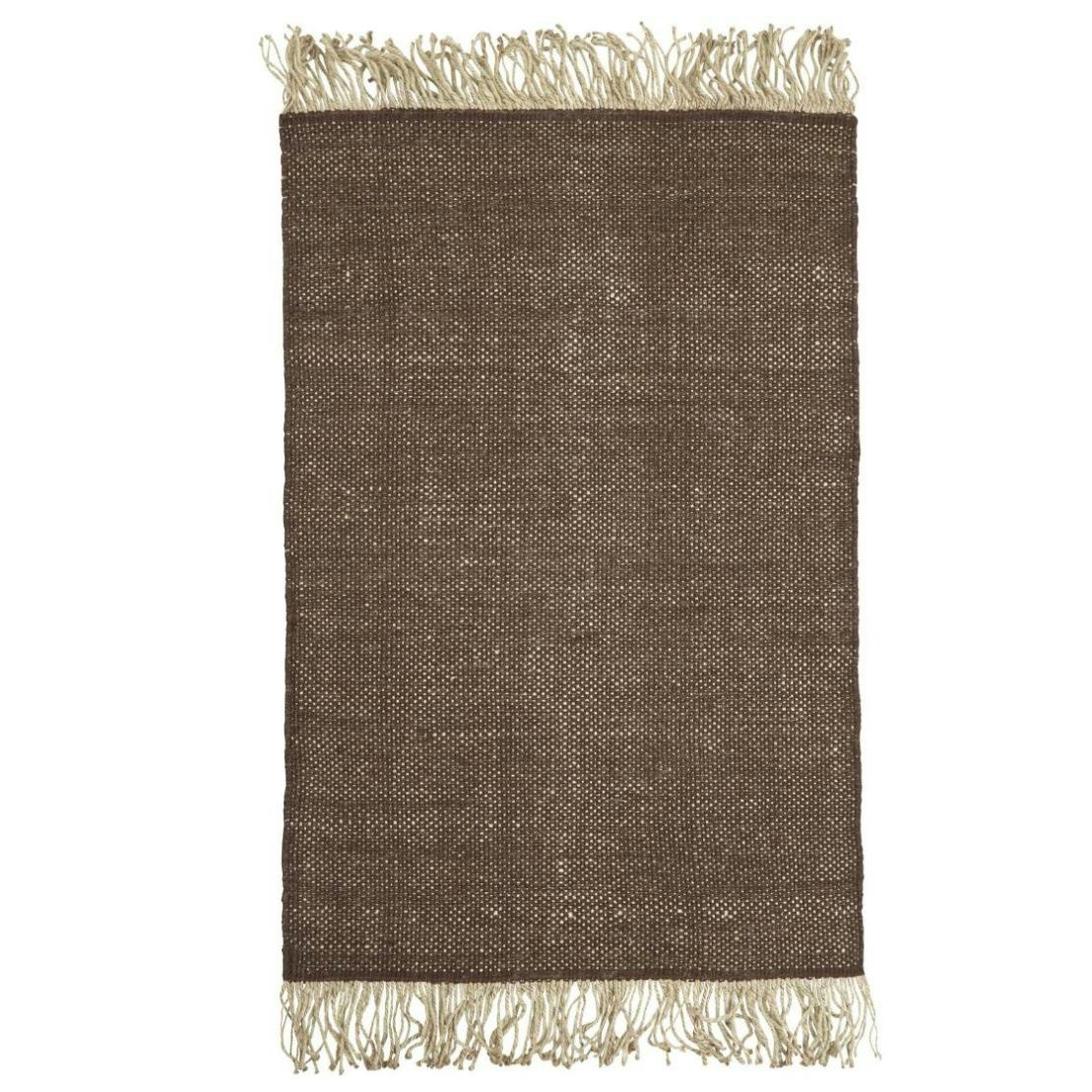 Boel & Jan Sandvik en brun och naturfärgad matta i mått 70 x 200 cm